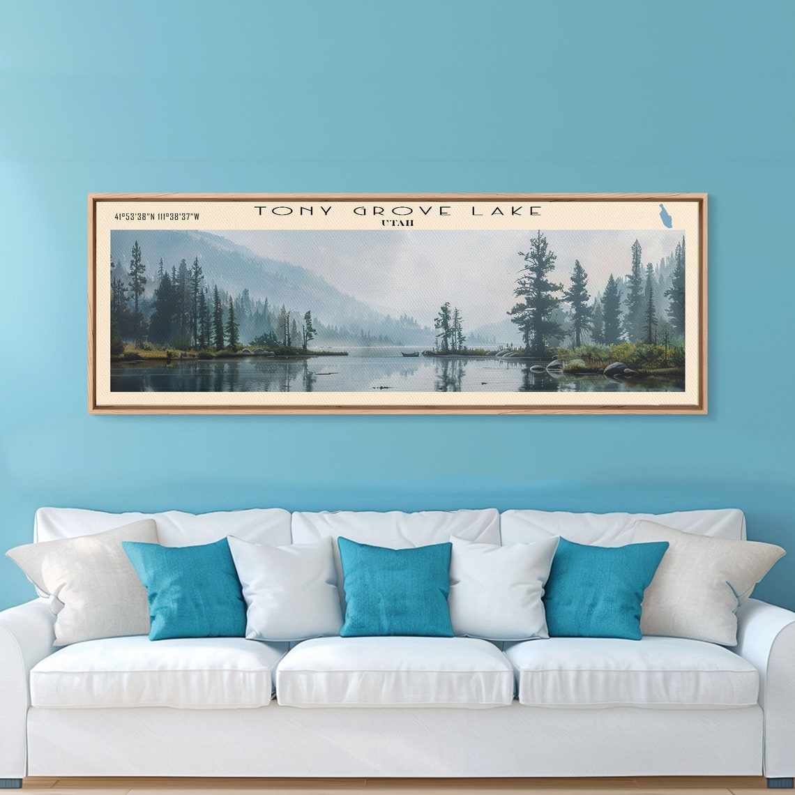 Tony Grove Lake Utah Panoramic Misty Alpine Pines Wall Art Poster - Image 4