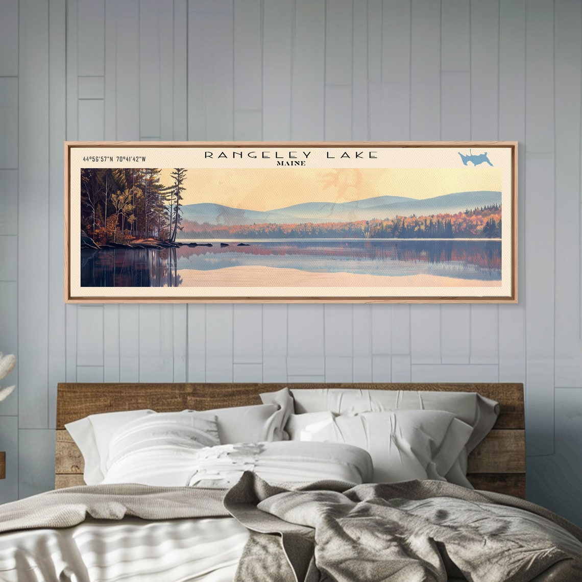 Rangeley Lake Maine Sunset Glow Autumn Shore Still Water Travel Poster - Image 4