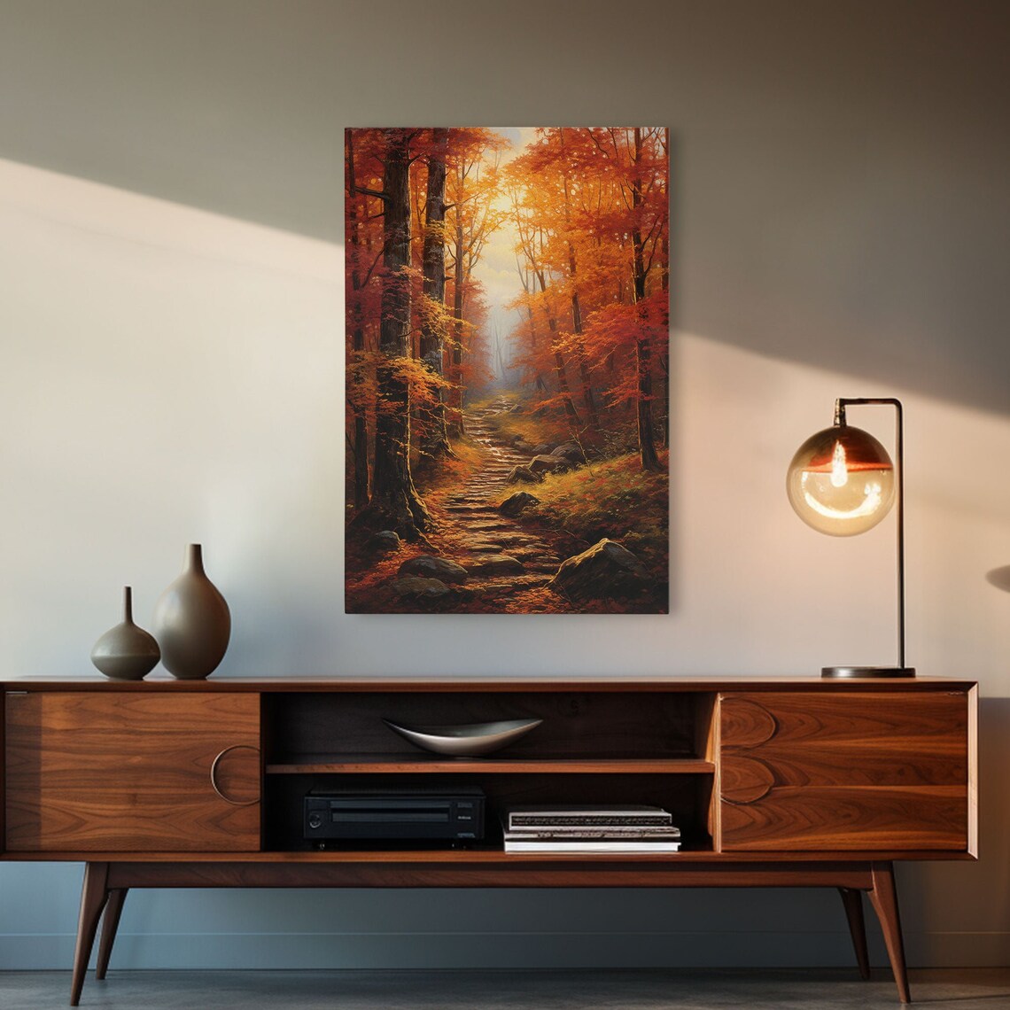 Fall Trees Forest Wall Art Print, Rustic Vertical - Image 4
