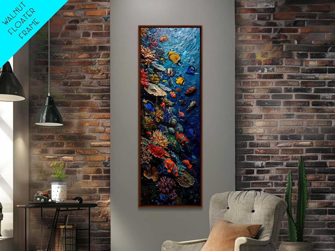 Coral Reef Underwater Scene, Tropical Fish Art Print - Image 2