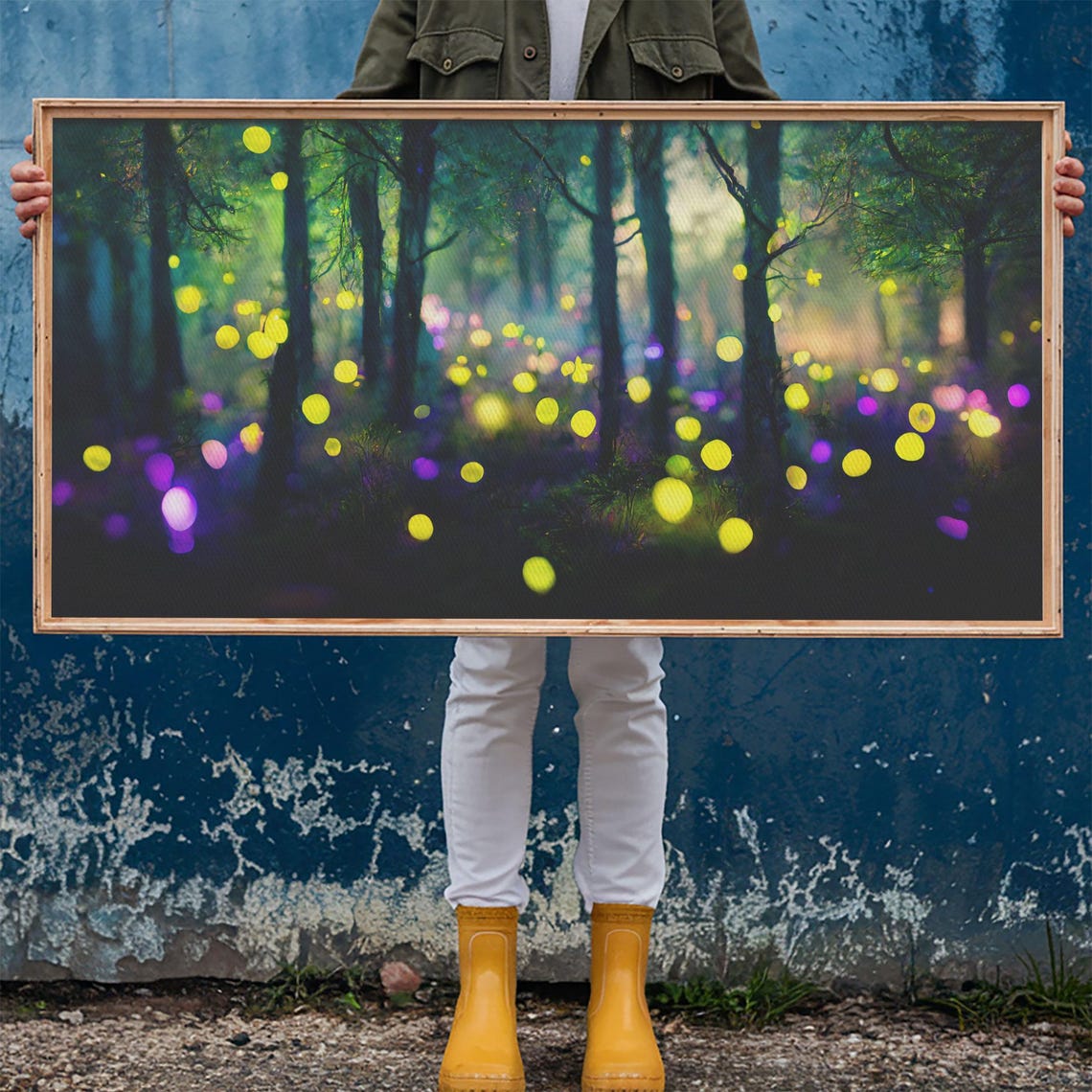 Magical Fireflies Glowing Night Forest Fairy Lights Art Poster - Image 6