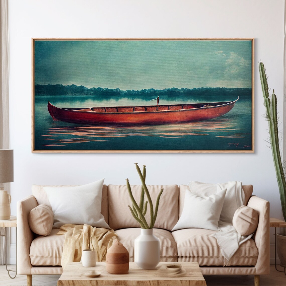 Canoe Lakehouse Art Print, Man Cave Wall Art - Image 3