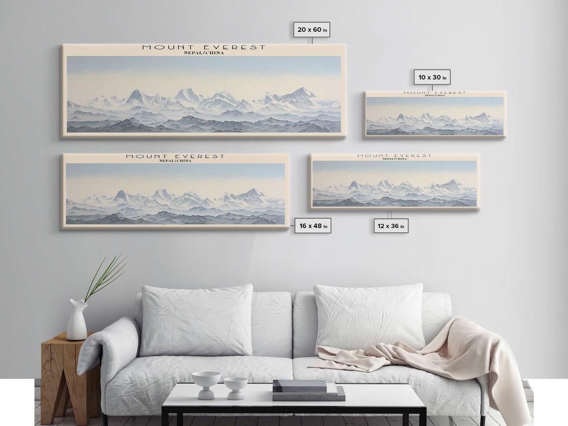 Mount Everest Nepal China Himalayan Snow Peaks Panorama Travel Poster - Image 2
