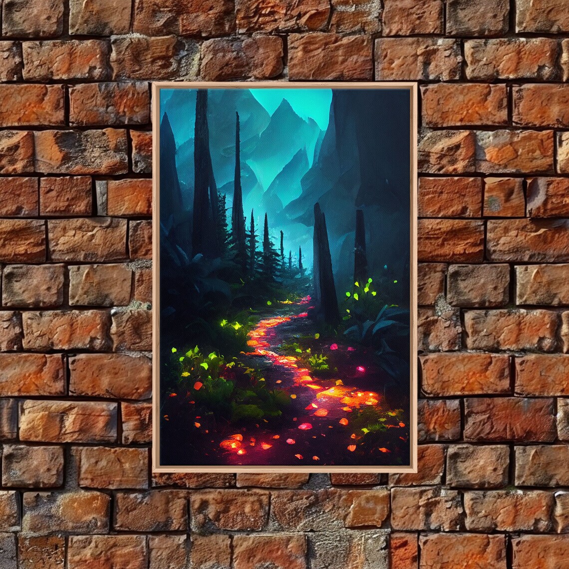 Luminescent Magical Forest Art Print, Fantasy Decor - Image 3