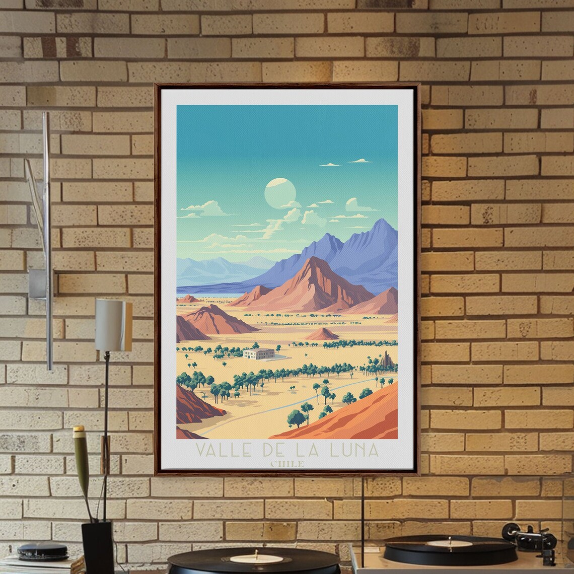 Valle de la Luna Chile Desert Moon Valley Red Rocks Blue Peaks Travel Poster - Image 6