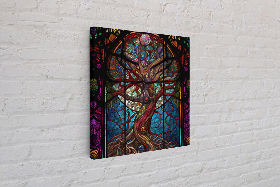Stained Glass Tree Of Life Art Print, Forest Decor - Image 5
