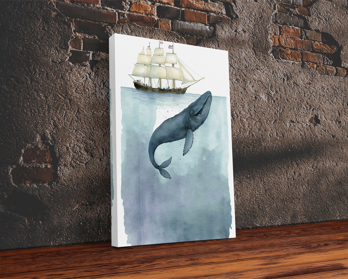 Blue Whale Watercolor Art Print, Whale Nursery - Image 2