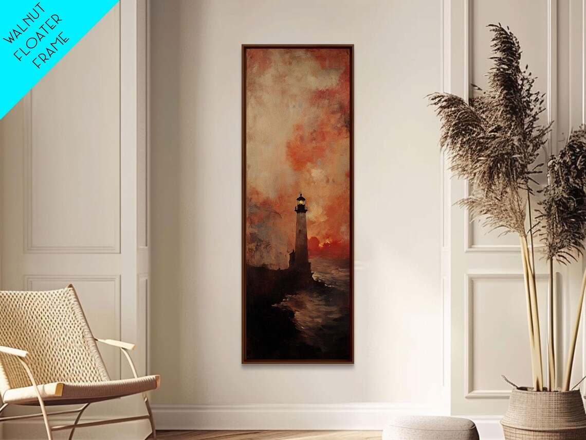 Lighthouse Sunset Coastal Decor, Nautical Art Print - Image 2