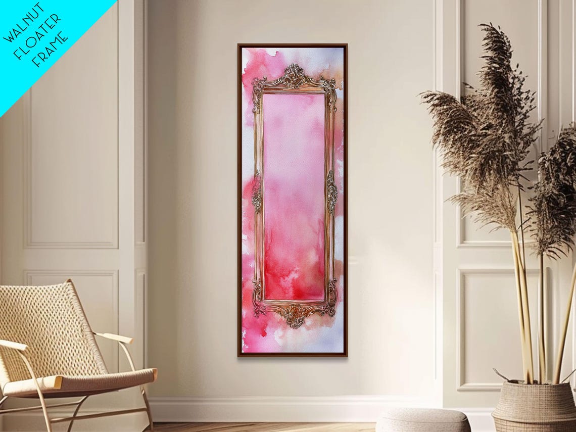Gold Ornate Frame Pink Watercolor Classic Elegant Wall Art Poster - Image 4