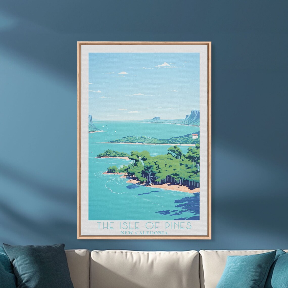 The Isle Of Pines New Caledonia Turquoise Lagoon Retro Travel Poster - Image 3