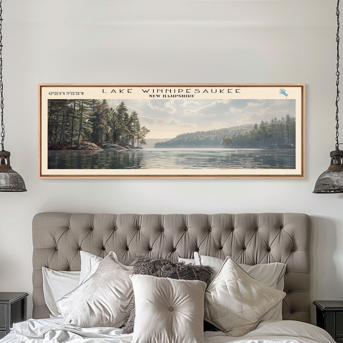 Lake Winnipesaukee Travel Poster, Lake House Decor - Image 3
