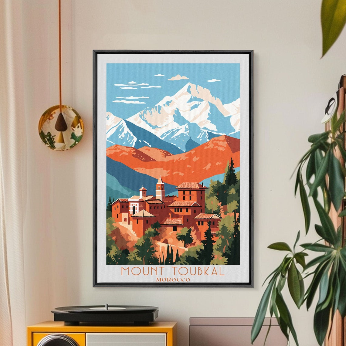Mount Toubkal Morocco Snow Capped Peak Village Mountain Poster - Image 2