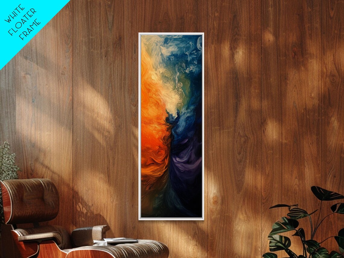 Cosmic Abstract Painting Print Modern Wall Art Colorful Vertical Artwork Panoramic Art Gift Idea Living Room Decor - Image 4