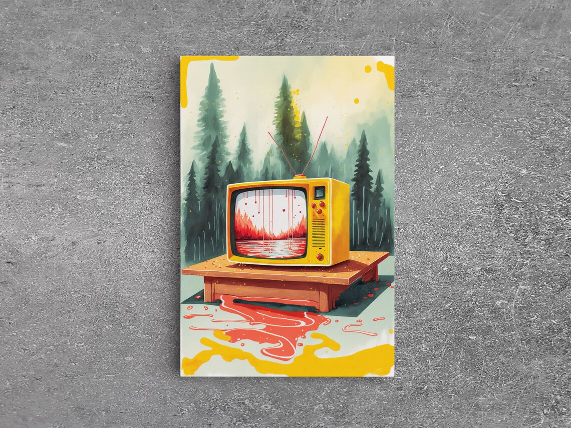 Abstract Surreal Forest TV Art Print, Retro Decor - Image 6