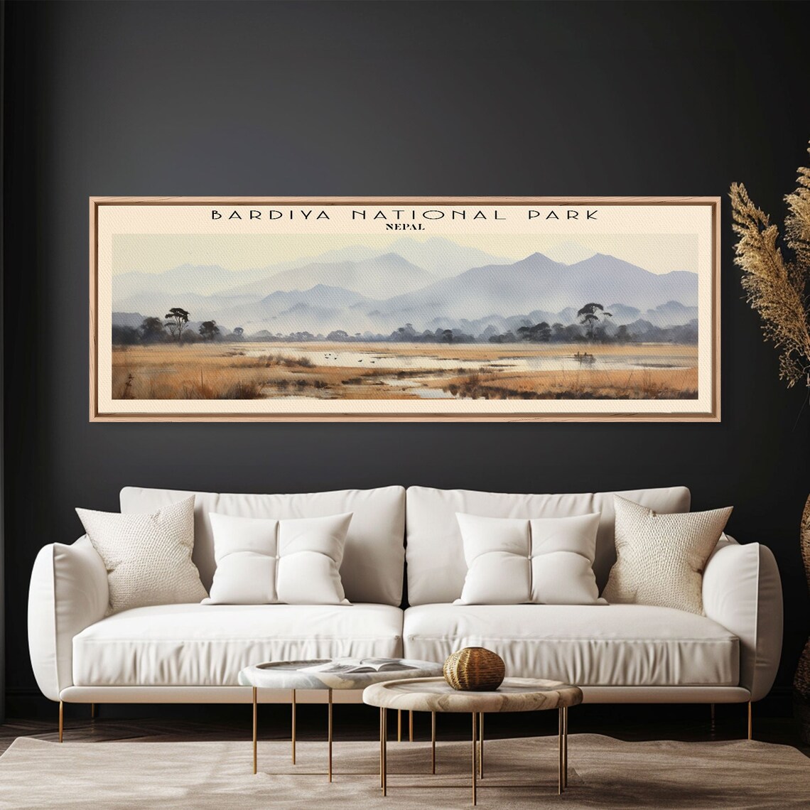 Bardiya National Park Nepal Misty Foothills River Grassland Travel Poster