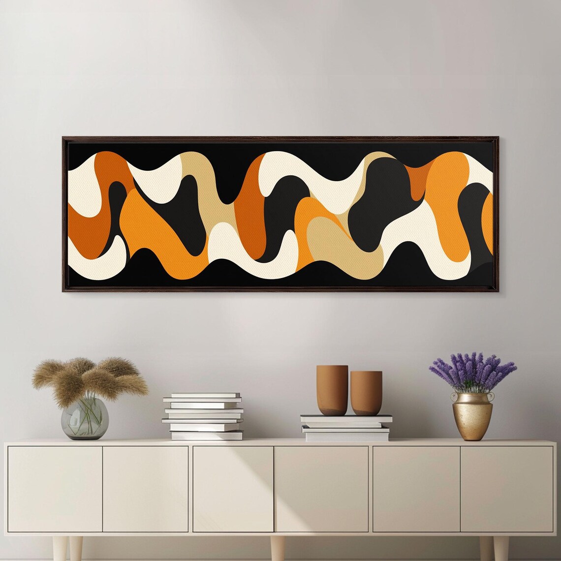 Amber Waves Boho Abstract, Mid-Century Style - Image 4