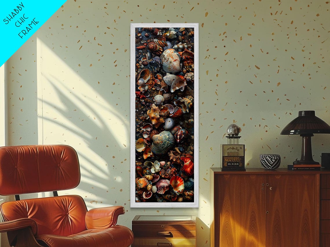 Colorful Seashells Collection Textured Coastal Pattern Art Poster - Image 5
