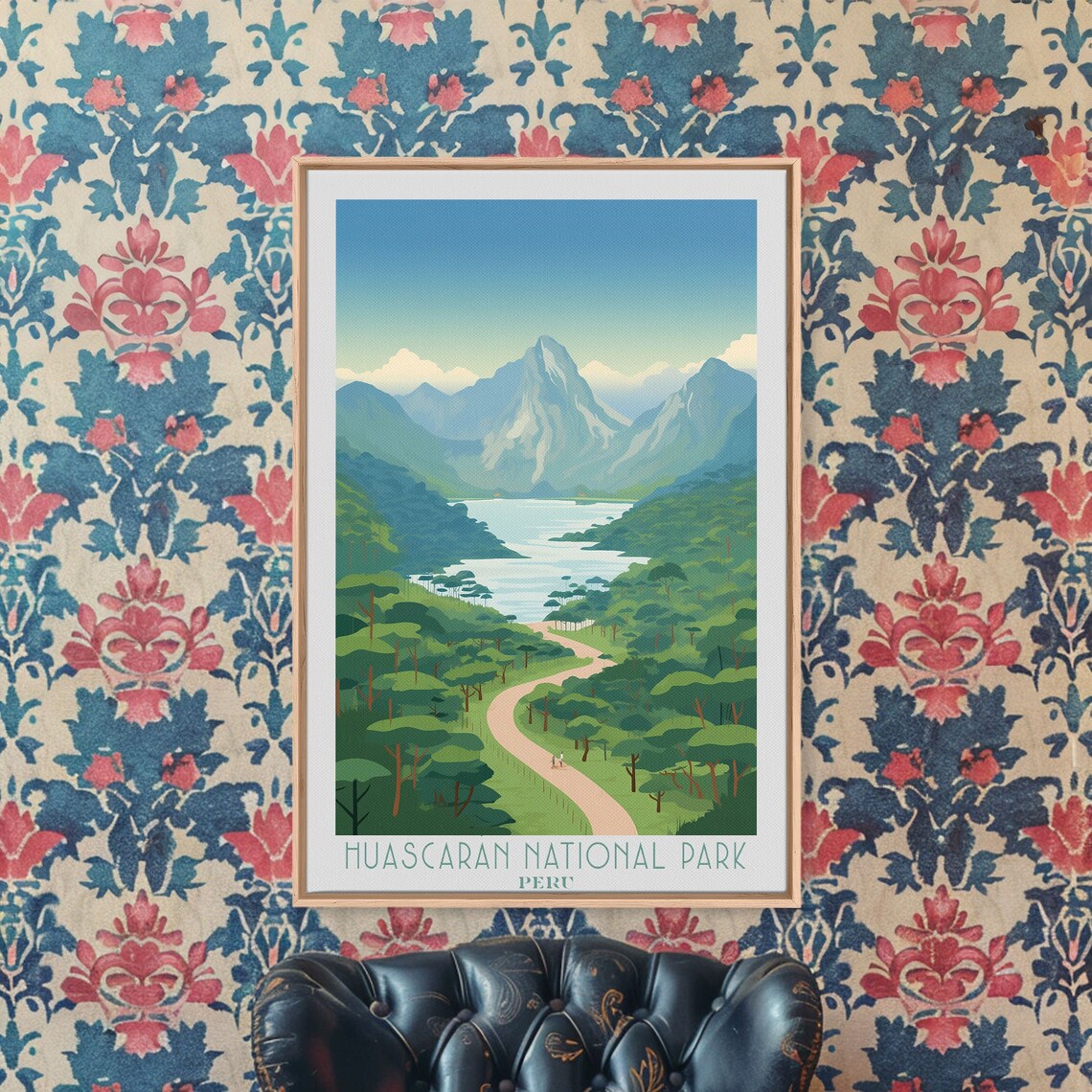 Huascaran National Park Peru Andes Snow Peaks Lake Valley Travel Poster - Image 2