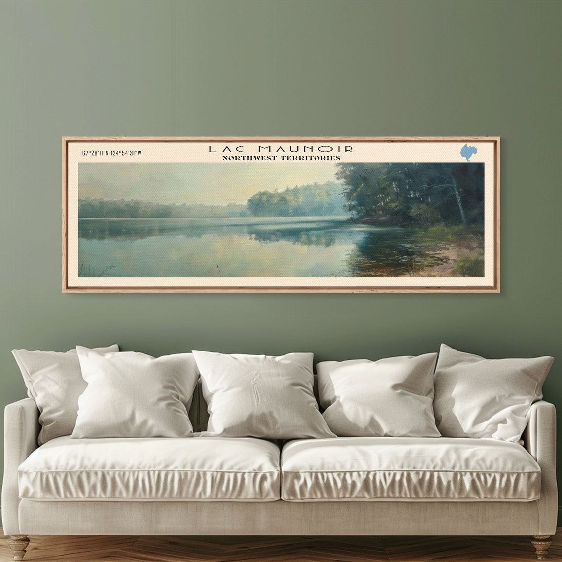 Lac Maunoir Northwest Territories Teal Water Lush Forest Poster - Image 2