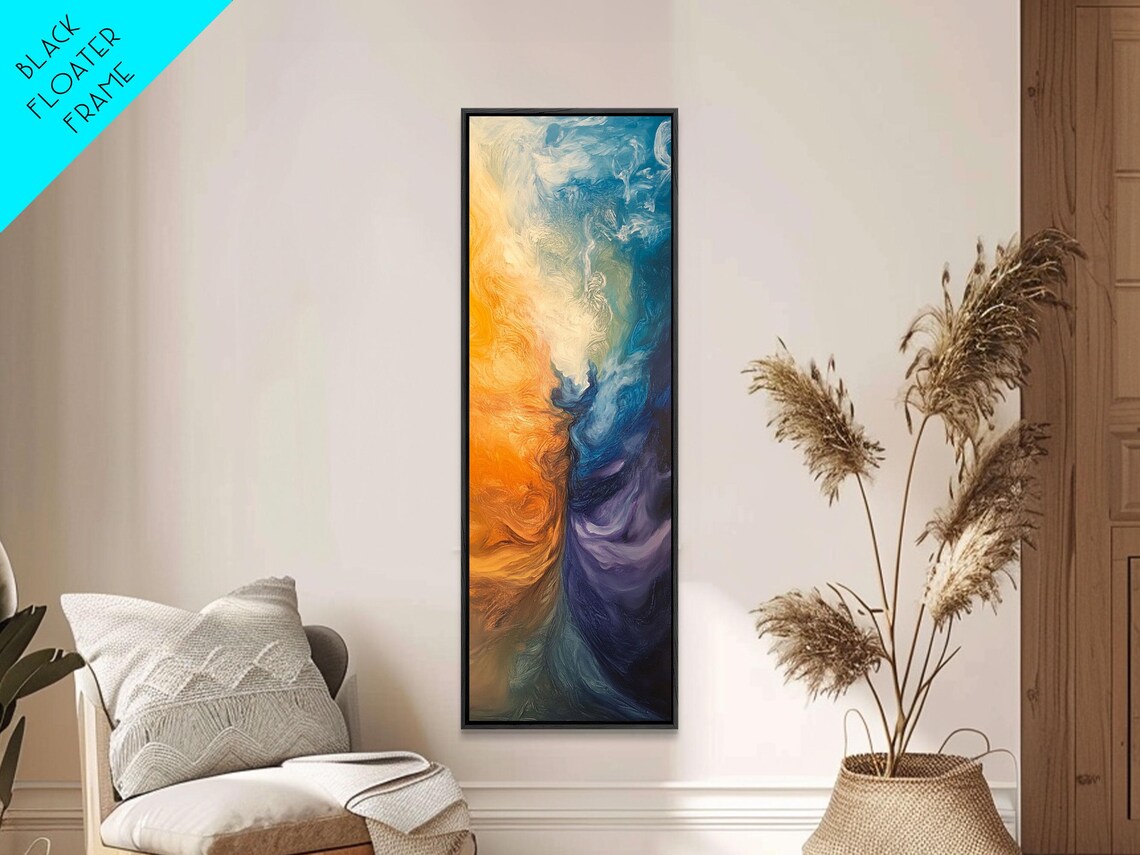 Cosmic Abstract Painting Print Modern Wall Art Colorful Vertical Artwork Panoramic Art Gift Idea Living Room Decor - Image 2