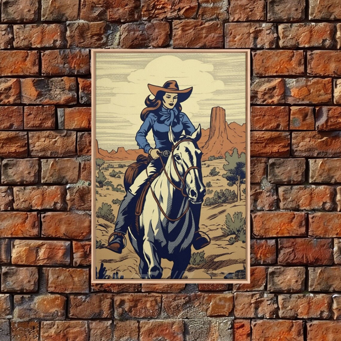 Western Cowgirl Deco Retro Western Art Print - Image 4