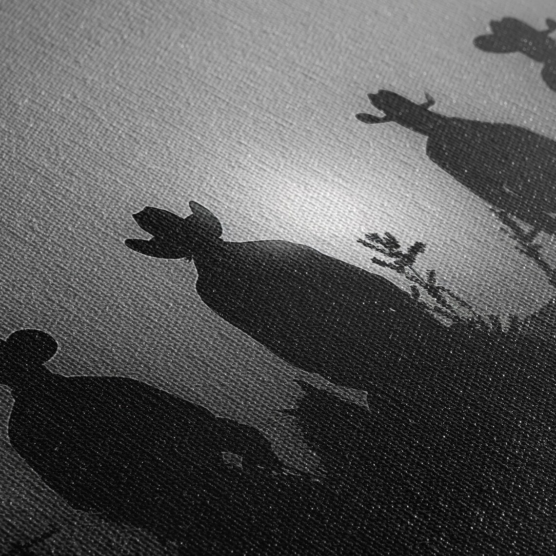 Four Cowboys Silhouette Sunset Riders Black White Western Poster - Image 2