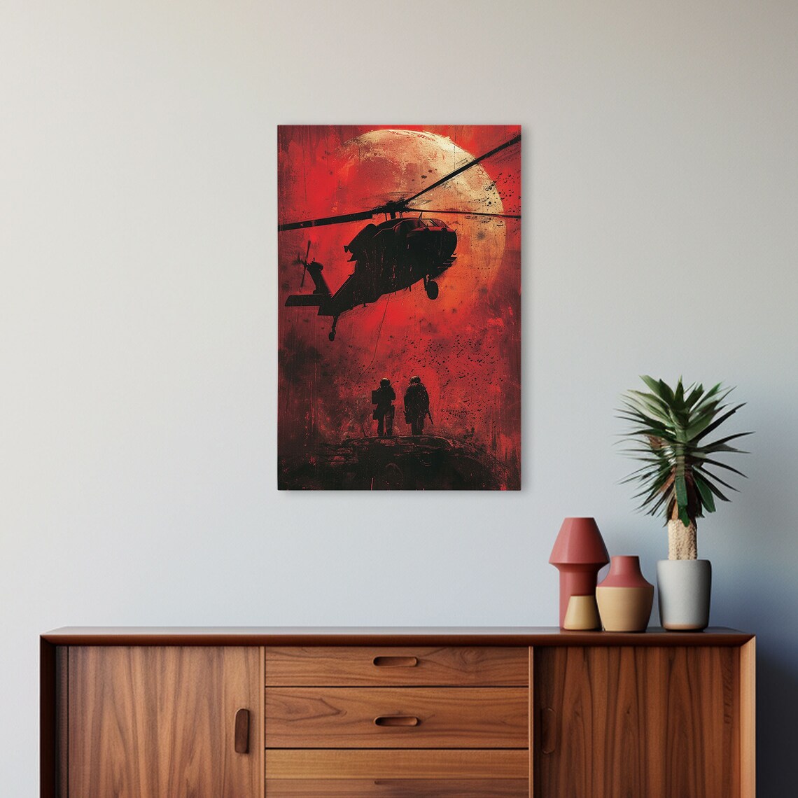 Full Moon Blackhawk Helicopter Extraction Poster Print - Image 5