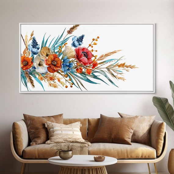 Beautiful Mothers Day Flowers Framed Print White Background Wildflowers Kitsch Decor Eclectic Minimalist Wall Art Original Art