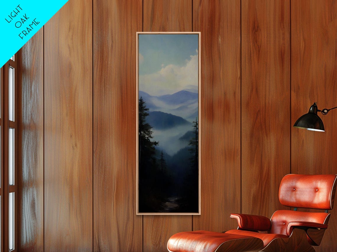 Soft Misty Mountain Fog Layers Blue Purple Calm Vertical Landscape - Image 2