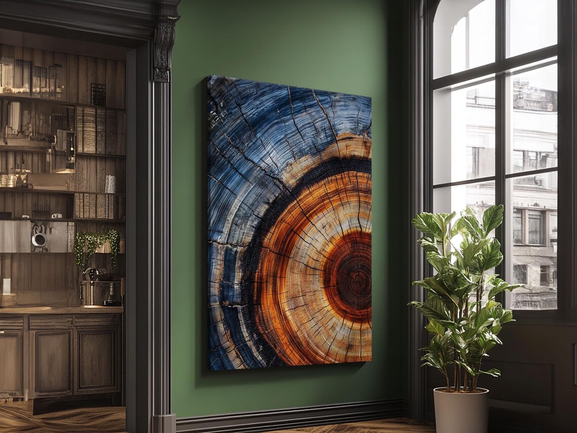 Tree Ring Abstract Art Print, Colorful Minimalist - Image 3