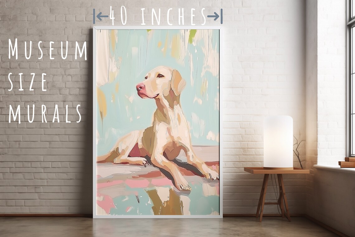 Yellow Labrador Retriever Resting Pastel Pet Portrait Dog Lover Poster - Image 5