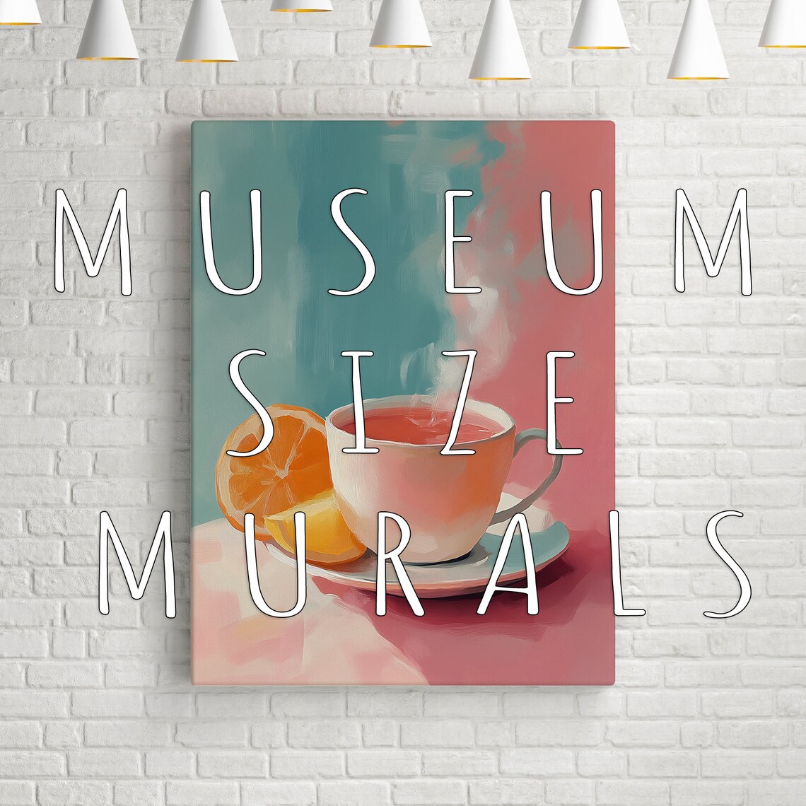 Citrus Tea Cup with Orange Slice Pastel Kitchen Still Life Art Poster - Image 3