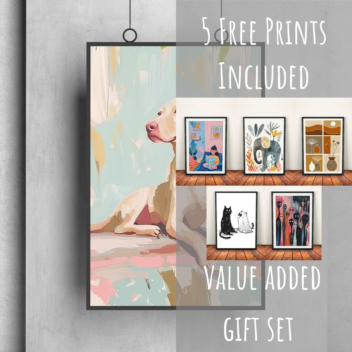 Yellow Labrador Retriever Resting Pastel Pet Portrait Dog Lover Poster - Image 3