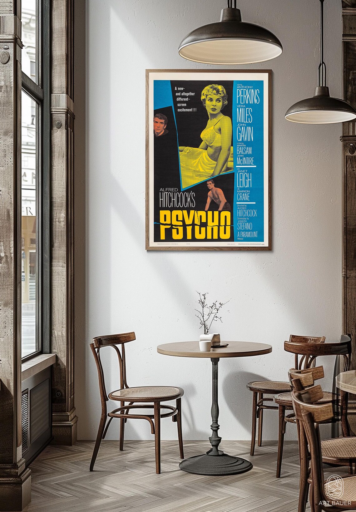 Psycho 1960 Hitchcock Vintage Thriller Movie Cinema Wall Poster - Image 4