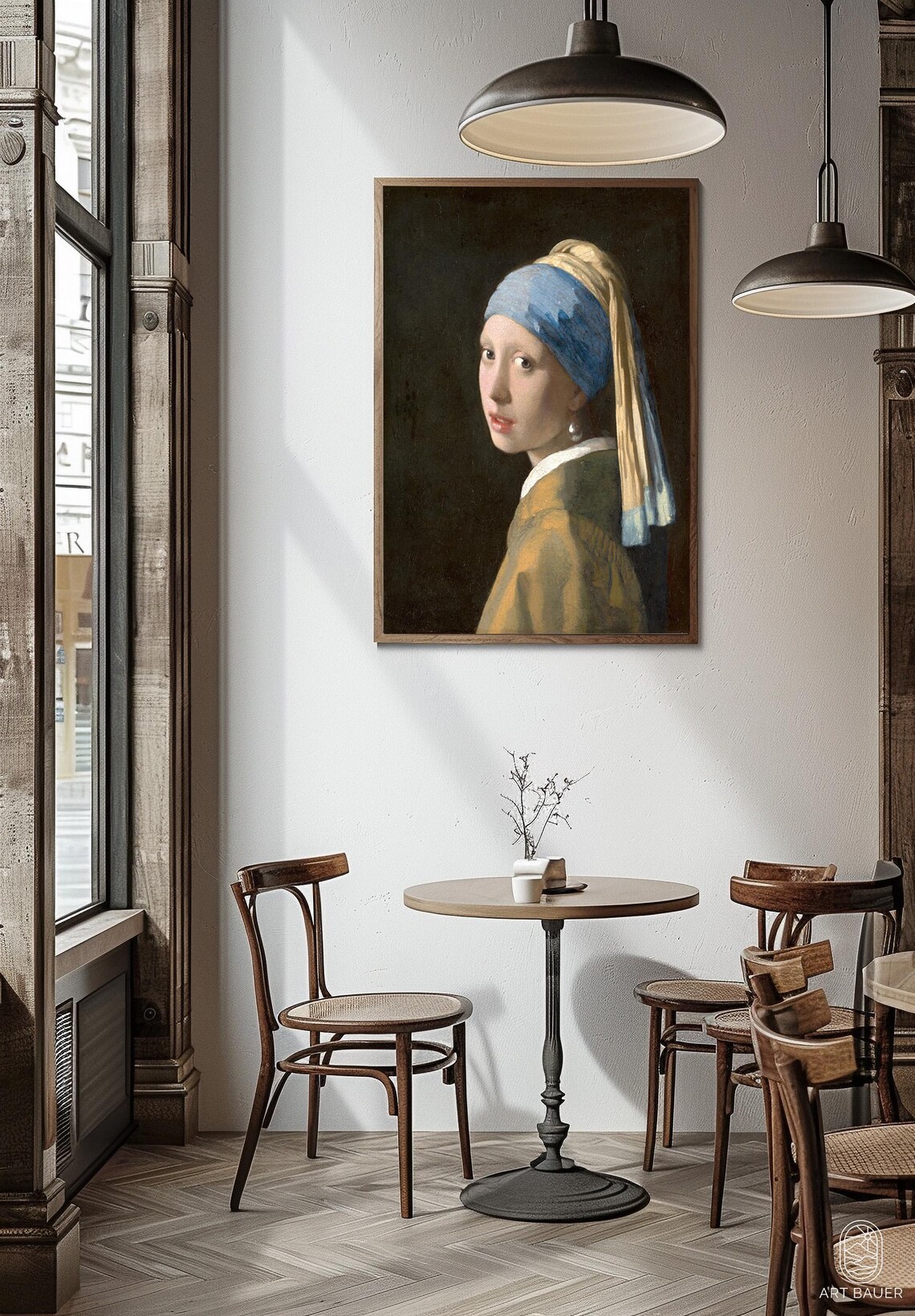 Vermeer Girl With Pearl Earring Blue Turban Iconic Portrait Classic Poster - Image 2
