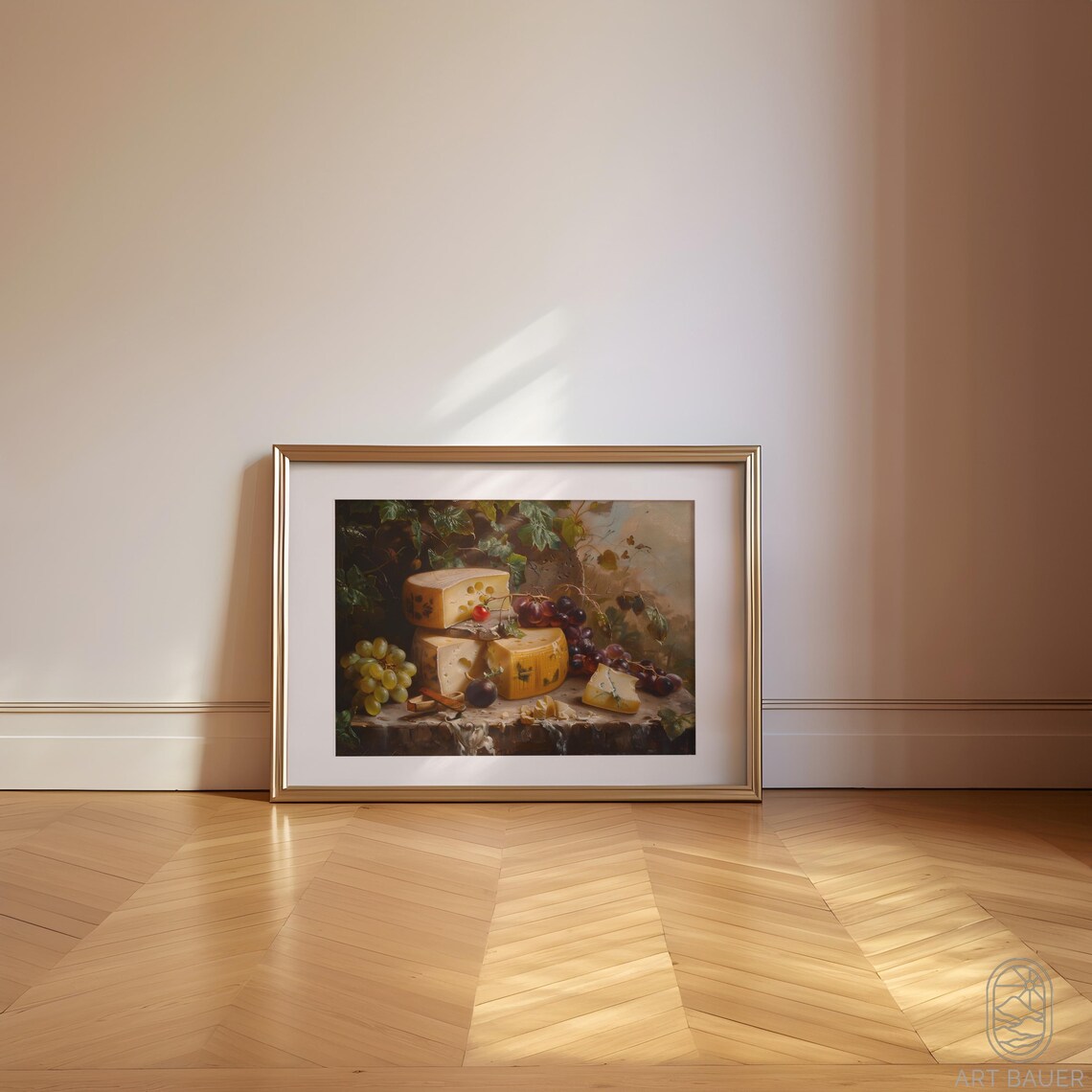 Cheeses And Fruit Framed Print Still Life Art Cheese Artwork Food Illustration Cheese Lover Gift - Image 5