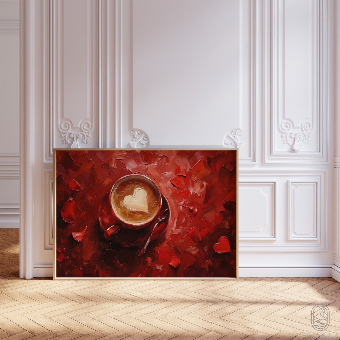 Coffee Art Latte Art Coffee Illustration Romantic Decor Gift For Her Coffee Art Coffee Poster Framed Latte Art - Image 4