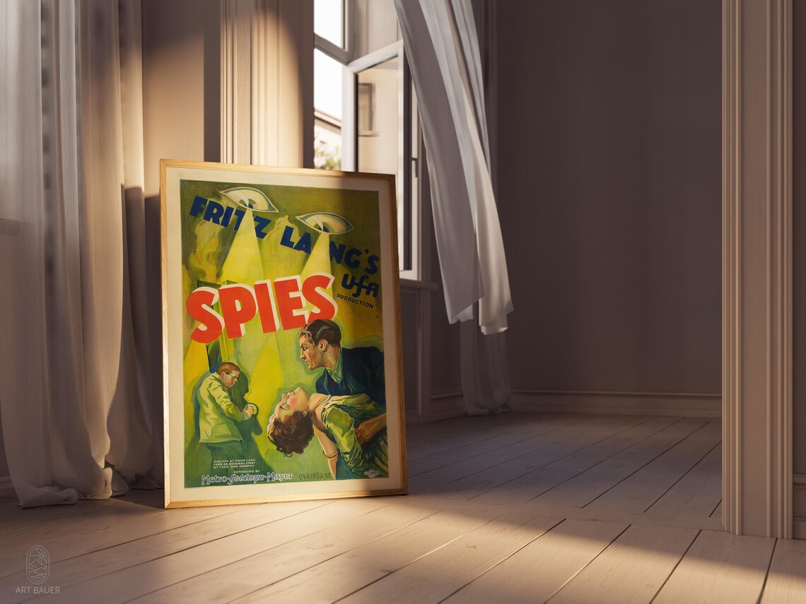 Spies 1928 Fritz Lang Vintage Espionage Silent Cinema Movie Poster - Image 2