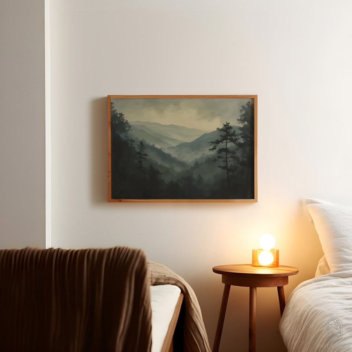Smoky Mountains Vintage Mountain Landscape Art Print - Image 2