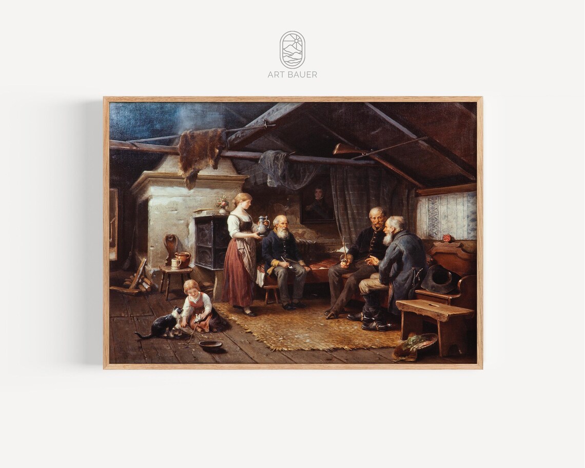 Bengt Nordenberg Veterans 1882 Old Soldiers Cabin Gathering Art Poster