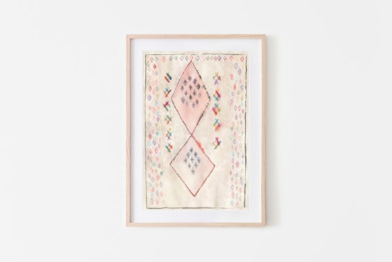Moroccan Rug Moroccan Decor Neutral Art Wall Art Abstract Eclectic Pink Decor Abstract Art Moroccan Rug Art Neutral Eclectic Decor