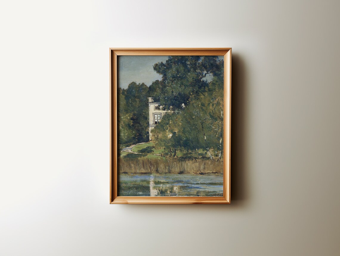Italian Landscape Oil Painting, Cottage Core Countryside - Image 3