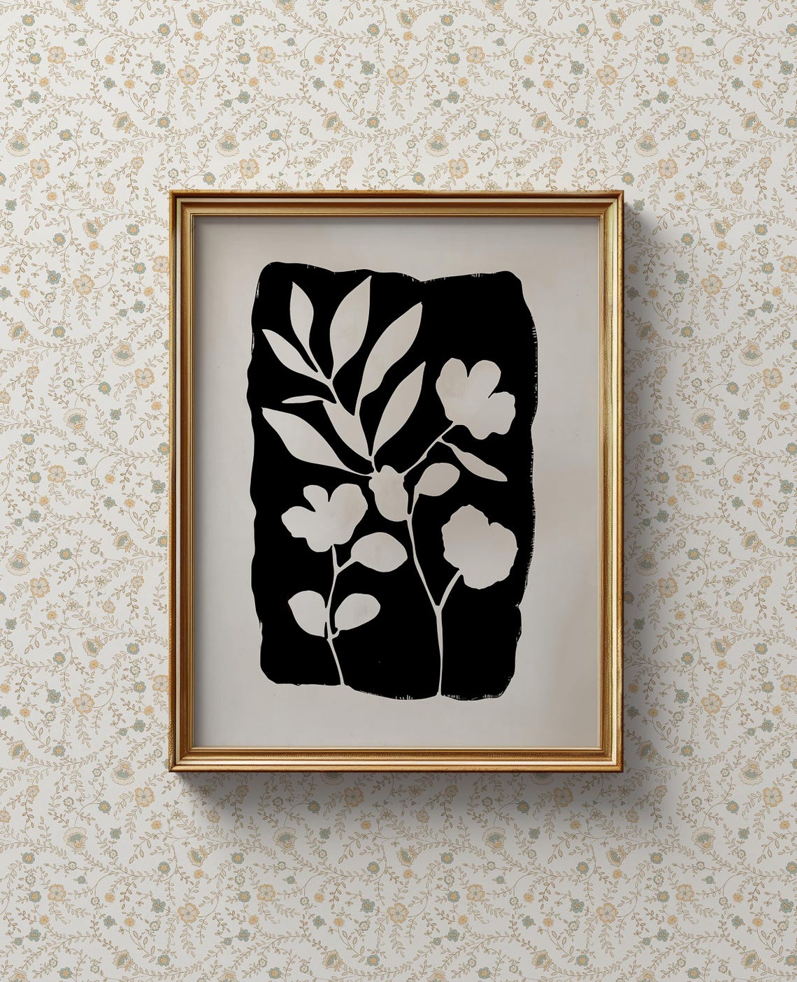Delicate Neutral Wildflower Sprigs Vintage Botanical Wall Art - Image 3