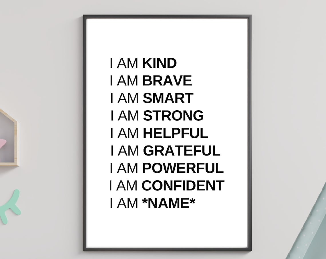 Ben Personalized Name Daily Kids Affirmations Confidence Poster - Image 3