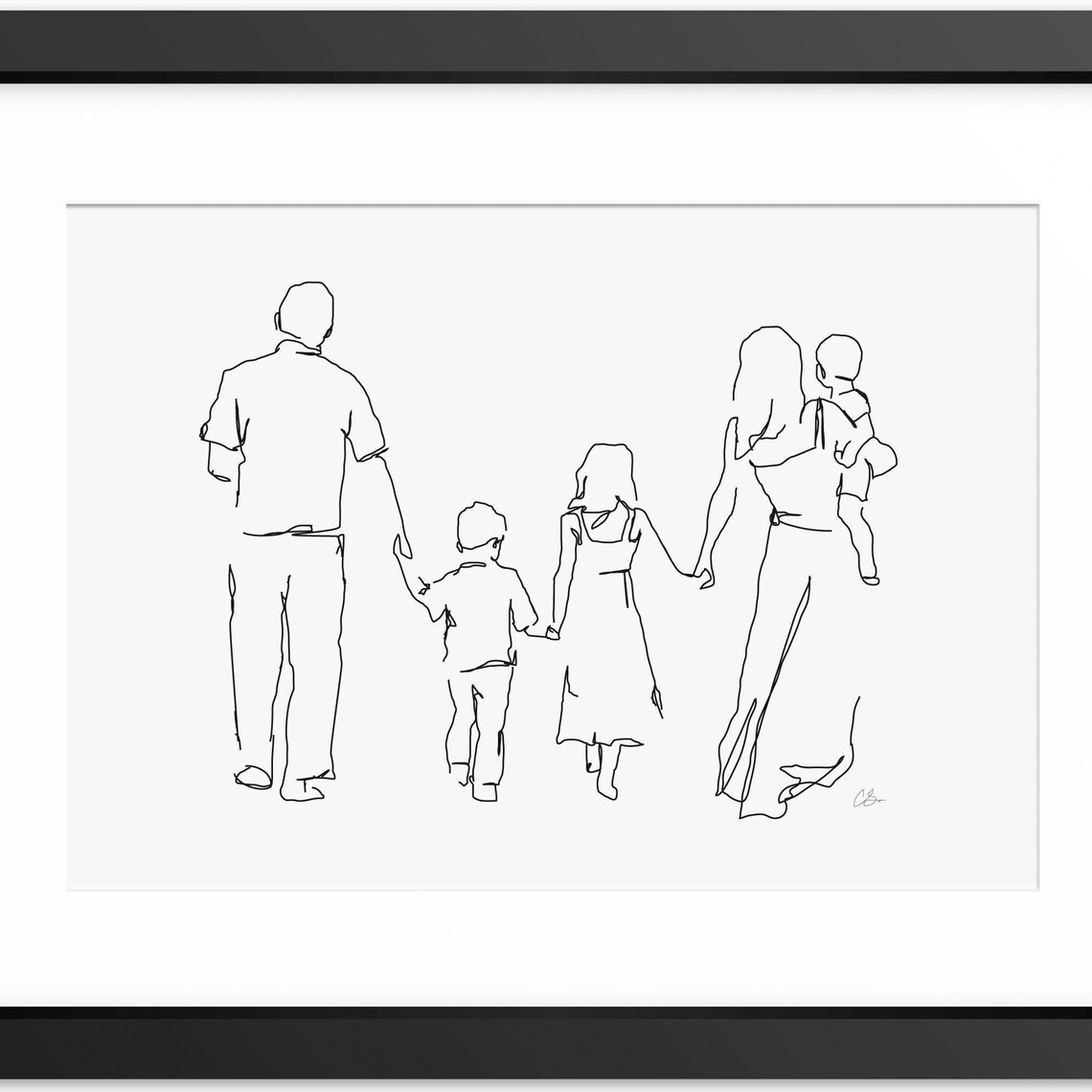 Mothers Day Family Print Gift Family Print Family Line Art Family Illustration Family Drawing Family Line Art Family Portrait Sketch