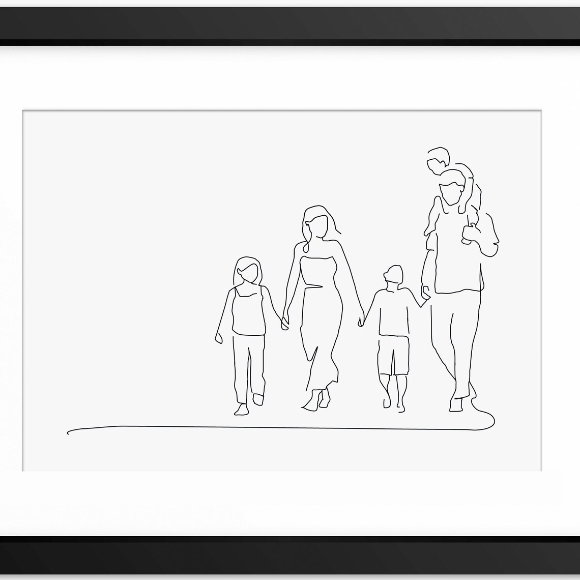 Family Print Family Illustration Family Drawing Family Wall Art Family Line Art Family Line Art Family Portrait Wall Art Mothers Day