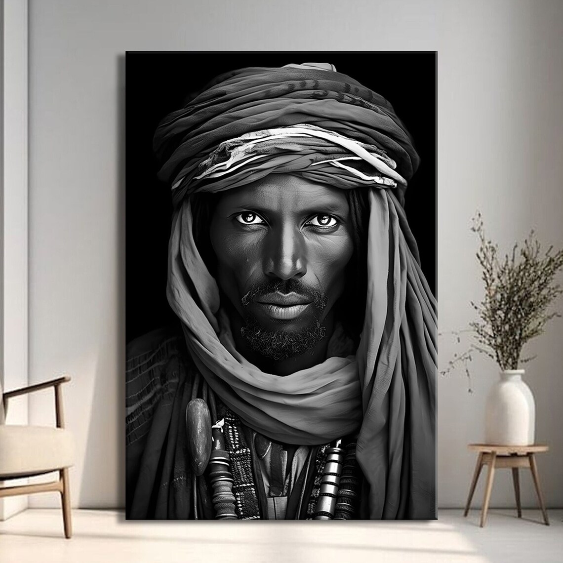 African Tuareg Man Portrait, Tribal Wall Art Print