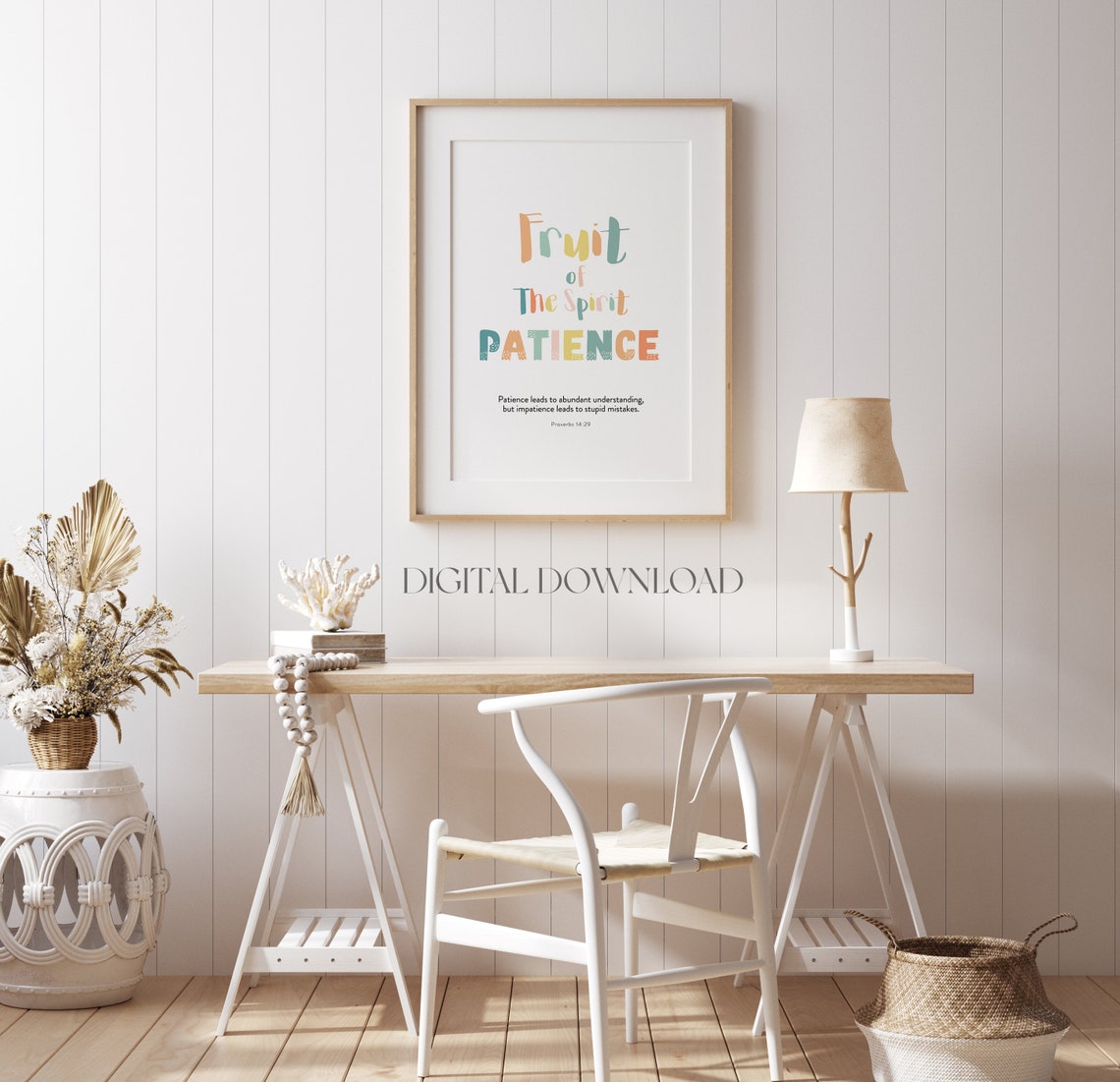 Fruit Of The Spirit Patience Kids Nursery Room Wall Art Galatians 522 Christian Kids Nursery Church Sunday School - Image 3