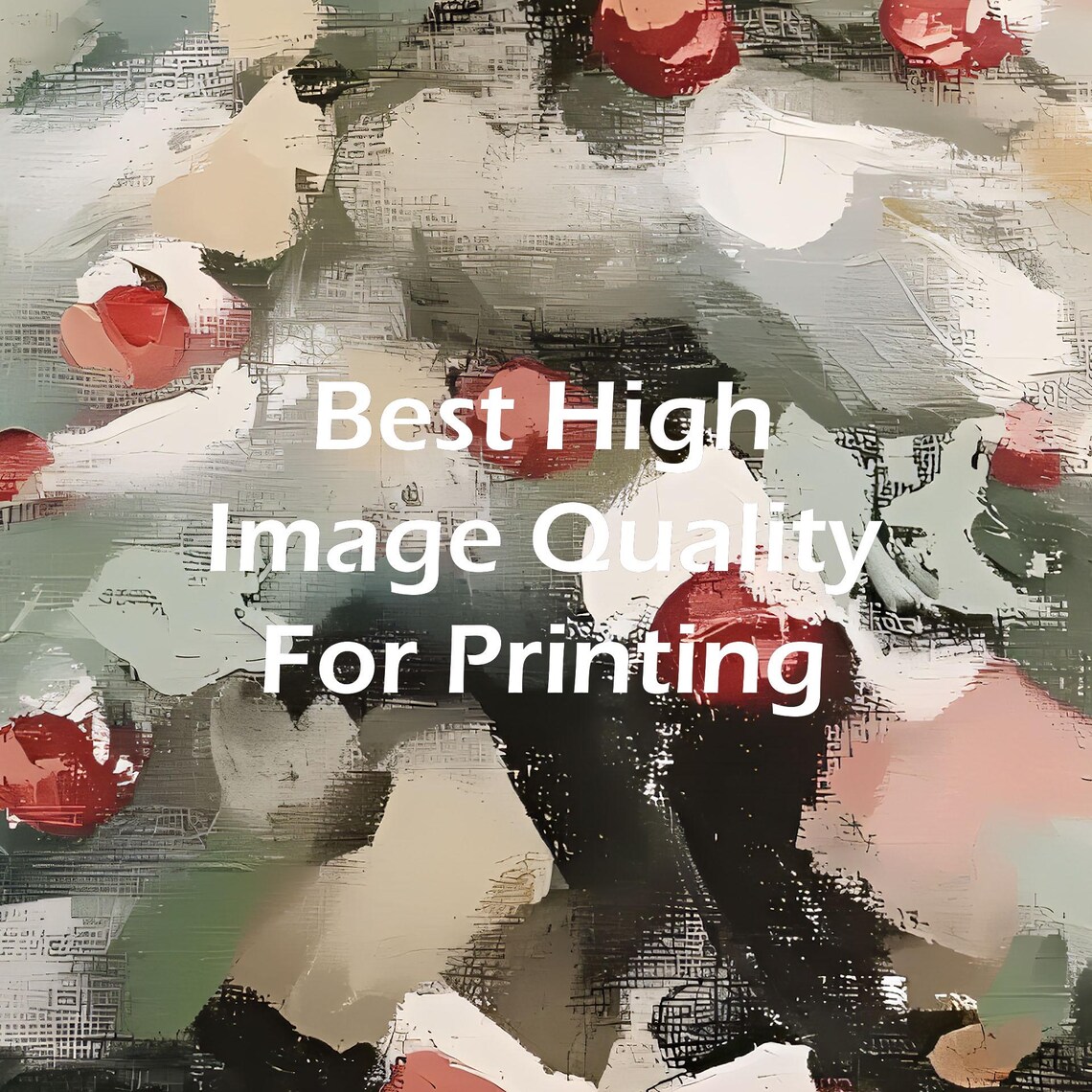 Snowy Christmas Tree with Red Ornaments Loose Oil Painting Poster - Image 5
