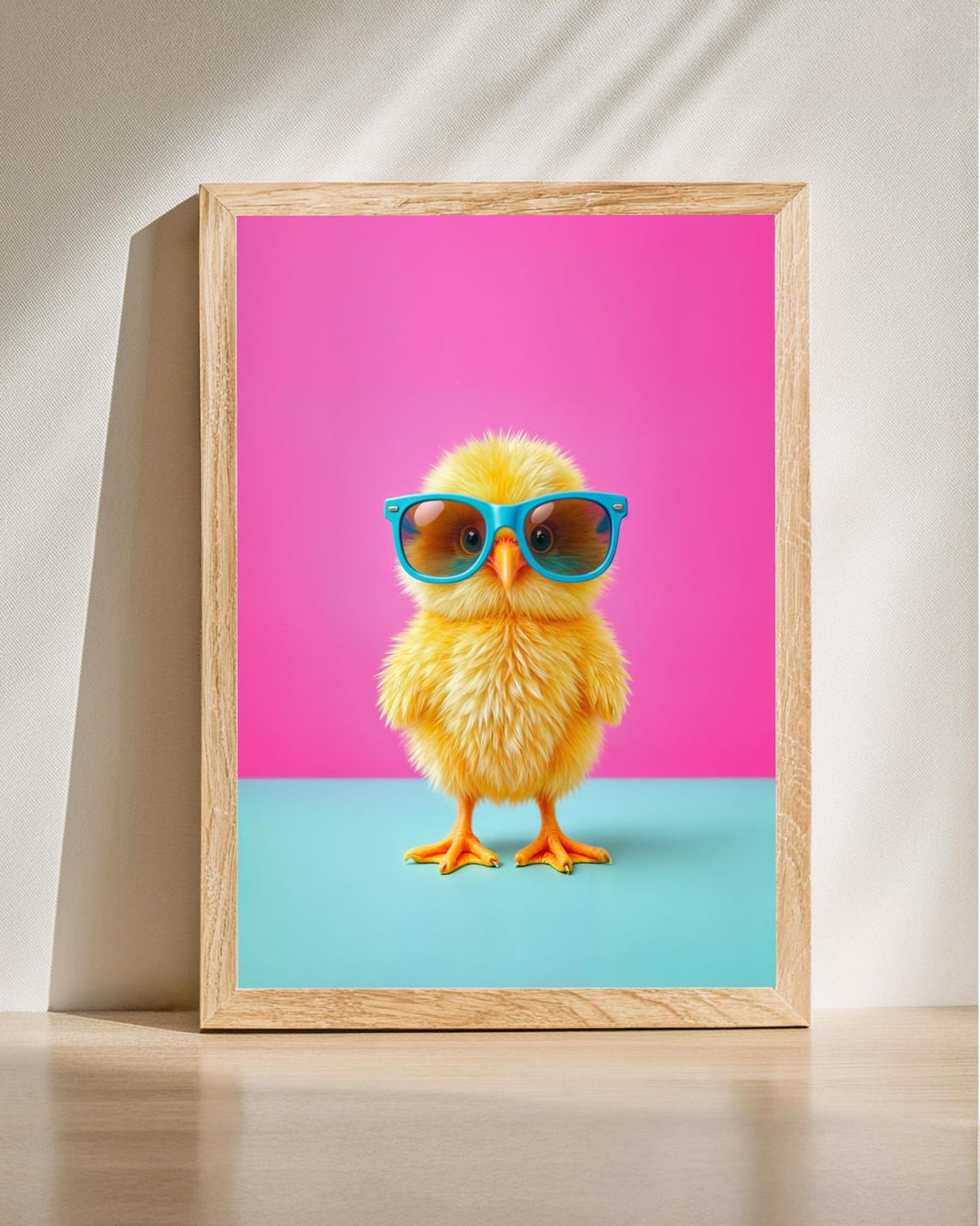 Cool Chick Sunglasses Pop Art Cute Yellow Bird Funny Animal Poster